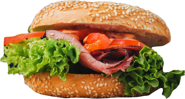 Hamburger with Patties, Tomato, Lettuce and Cheese